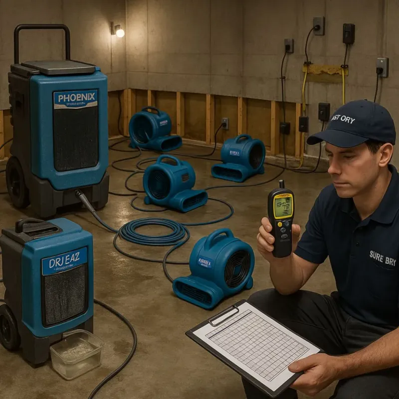 Structural Drying and Dehumidification process in Ozark, MO